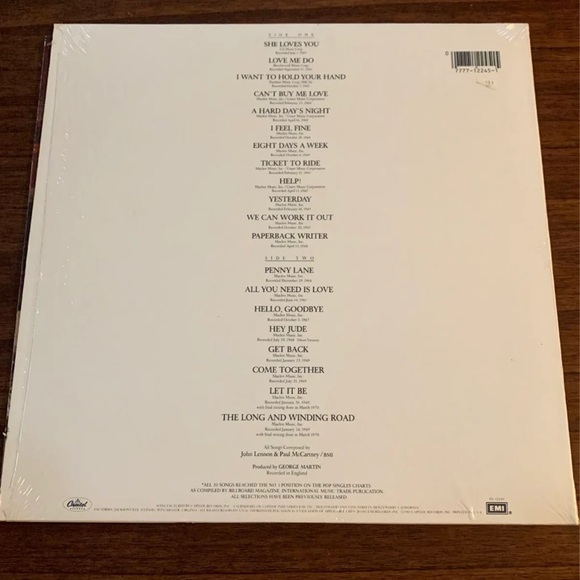 The Beatles 20 Greatest Hits Vinyl Record LP - Picture 3 of 3